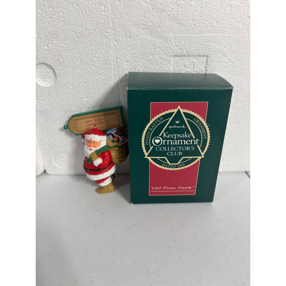 Hallmark Keepsake Ornament Collectors Club 1989 Personalized Visit From‎ Santa
